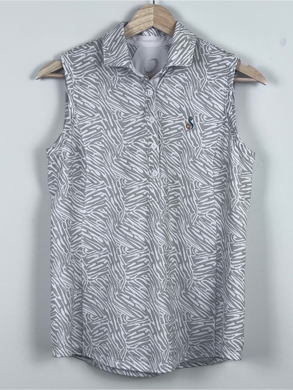 Zero Restriction Women's Performance Sleeveless Abstract Golf Polo Size S Active